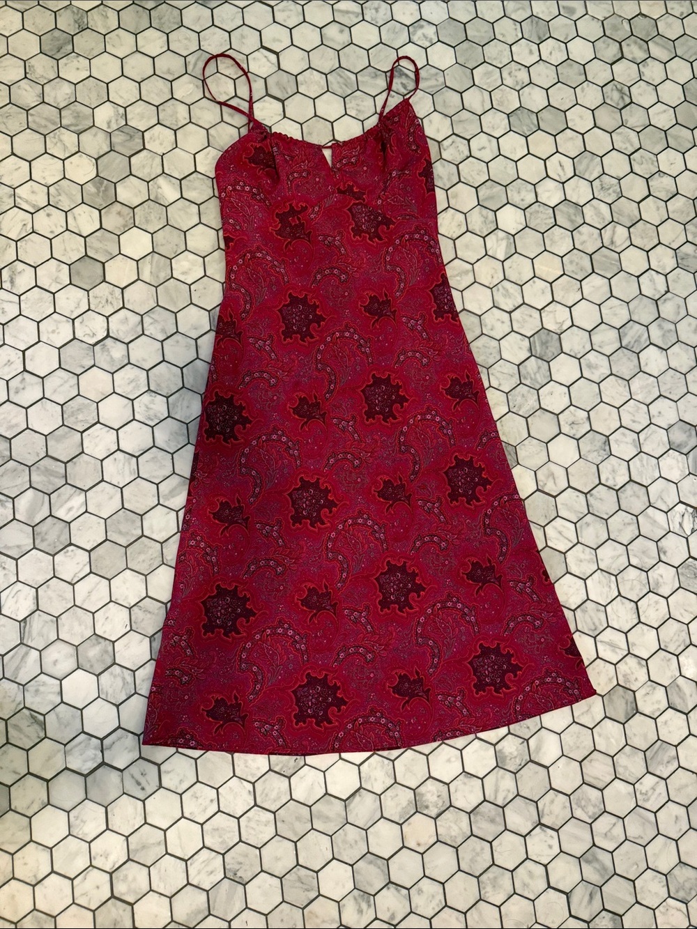 Vintage Y2K Express Raspberry Paisley Dress M